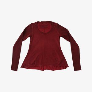 Deep Red Asymmetrical Long Sleeve Top by Rundholz Black Label